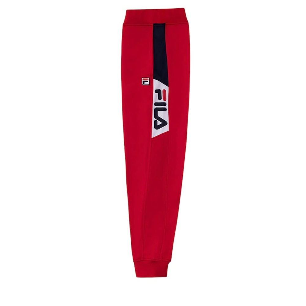 Fila Tricot Red Joggers Sweatpants Blue White Logo Stripe Retro s